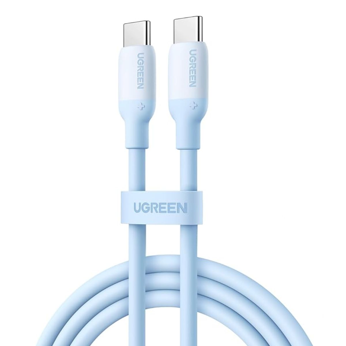 Cáp sạc 50cm silicone USB-C đến USB-C Ugreen 15278 US563 màu xanh,  sạc nhanh Quick Charge 3.0