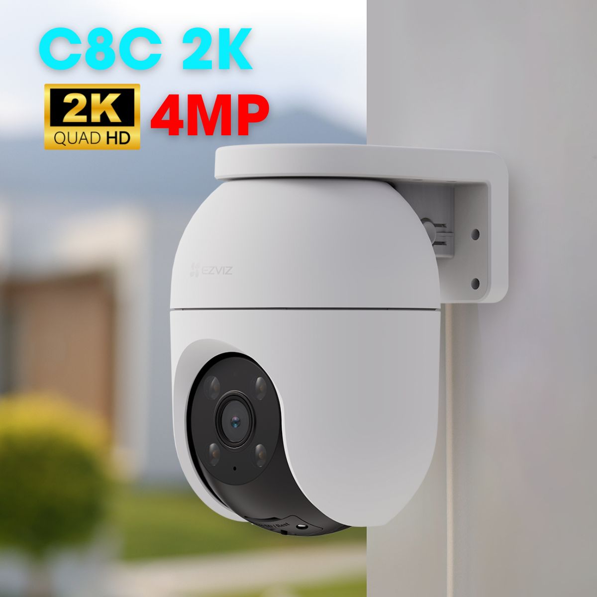 Camera wifi Ezviz C8C 2K 4MP, quay quét, đàm thoại 2 chiều, hồng ngoại 30m, cảnh báo chủ động đèn và còi