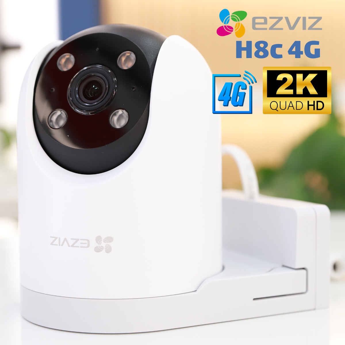 Camera wifi dùng sim 4G Ezviz H8c 4G 2K hồng ngoại 30m, phát hiện chuyển động, đàm thoại 2 chiều