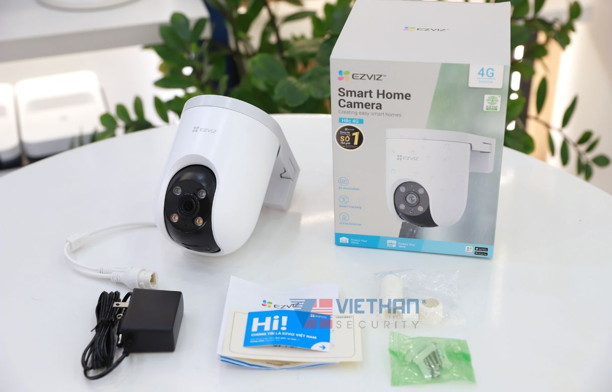 Camera wifi dùng sim 4G Ezviz H8c 4G 2K hồng ngoại 30m, phát hiện chuyển động, đàm thoại 2 chiều