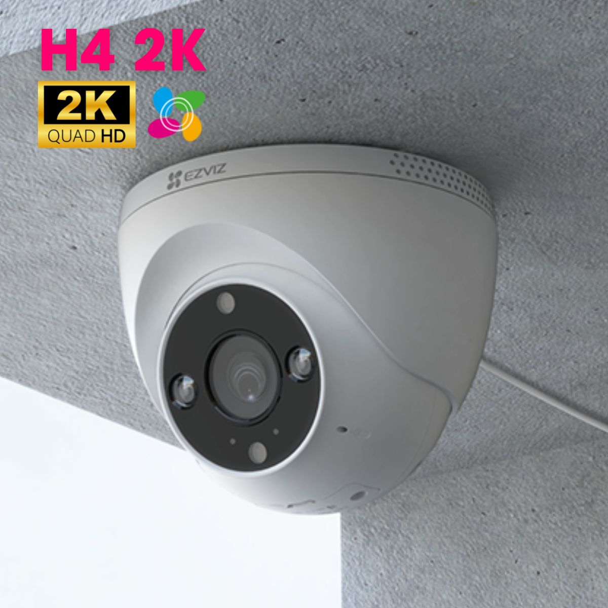 Camera wifi trong nhà Ezviz H4 2K hồng ngoại 30m, phát hiện người và phương tiện