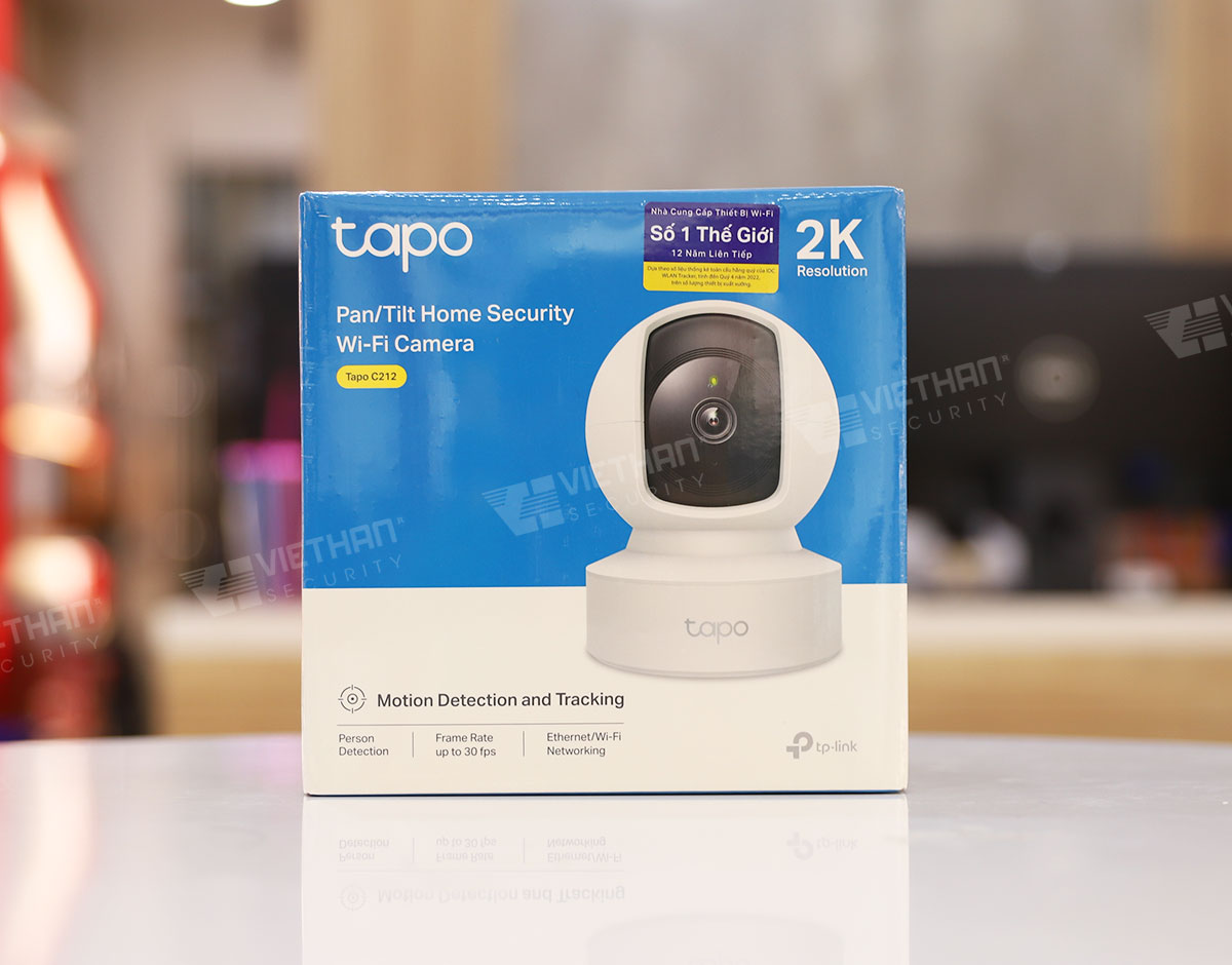 Camera quay quét 360 độ TP-Link Tapo C212 2K 3MP, đàm thoại 2 chiều, phát hiện chuyển động