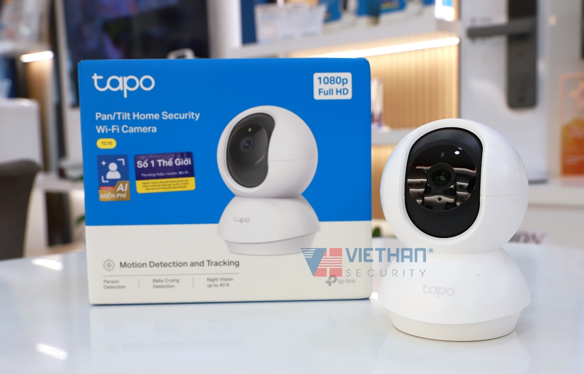 Camera wifi trong nhà 2MP 1080P TP-Link TC70 quay quét 360 độ, đàm thoại 2 chiều, phát hiện chuyển động