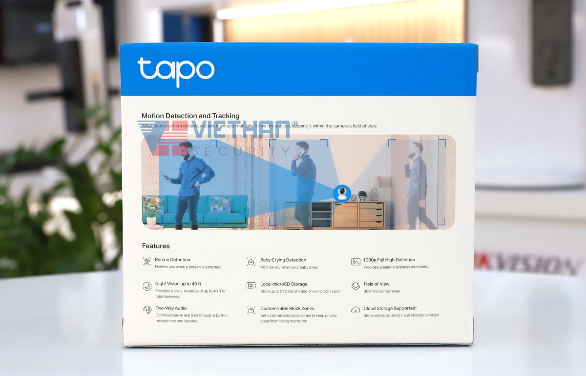 Camera wifi trong nhà 2MP 1080P TP-Link TC70 quay quét 360 độ, đàm thoại 2 chiều, phát hiện chuyển động