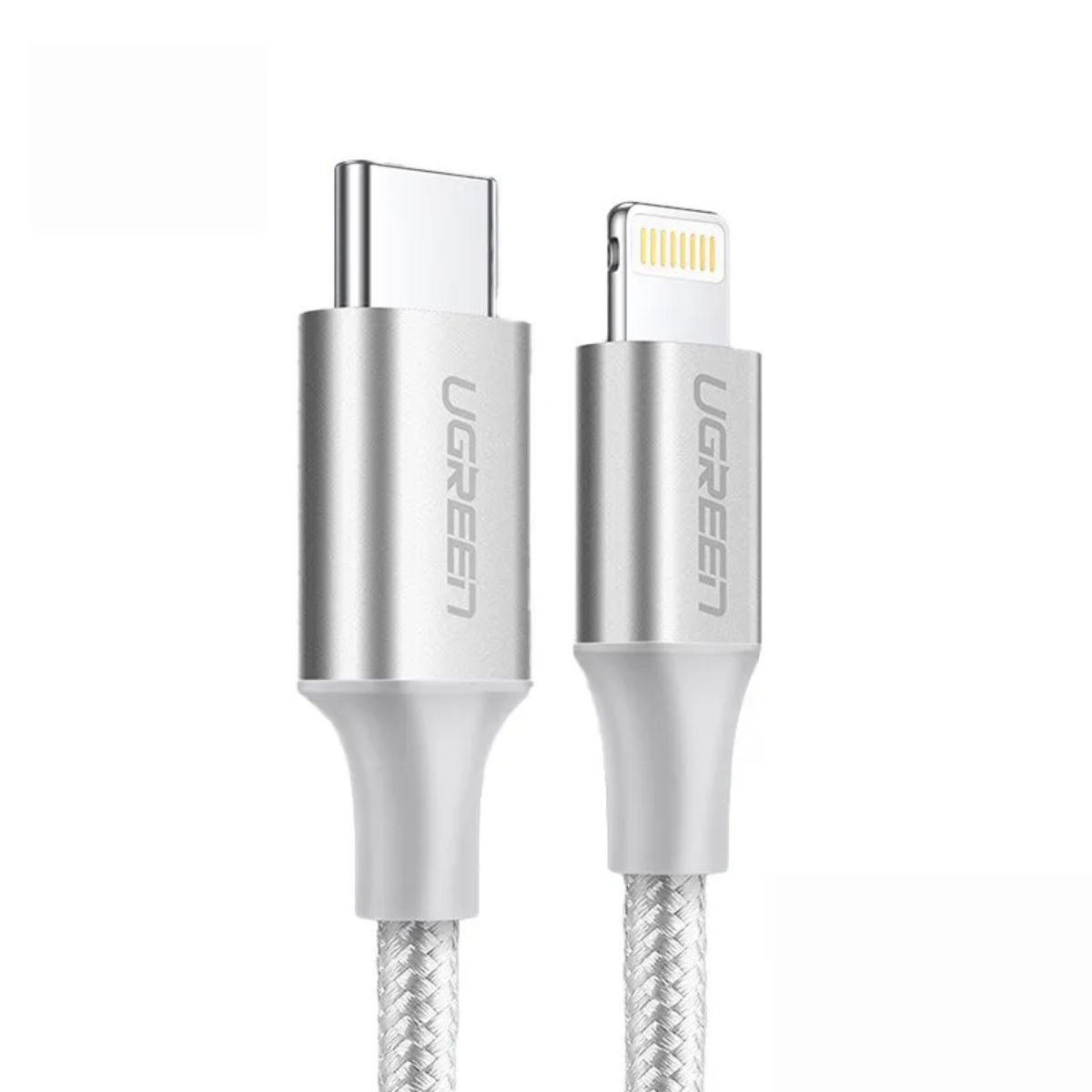 Cáp sạc 2m USB Lightning Ugreen 70525 US304 màu bạc, tốc độ truyền dữ liệu 480Mbps, sạc nhanh 3A