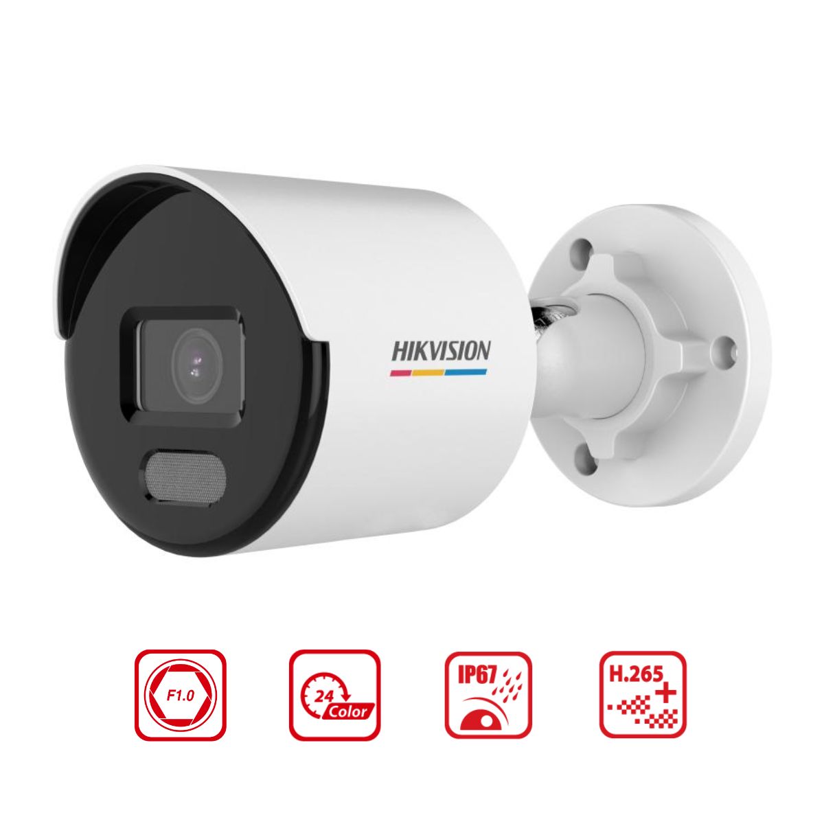 Camera thân IP 2MP Hikvision DS-2CD1027G2-LUF hồng ngoại 30m, tích hợp mic thu âm