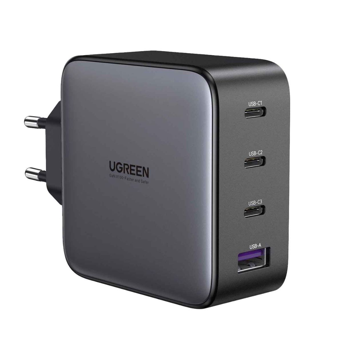 Bộ sạc Nexode GaN 100W EU Ugreen 90575 CD226 3 cổng USB Type-C và 1 cổng USB Type-A
