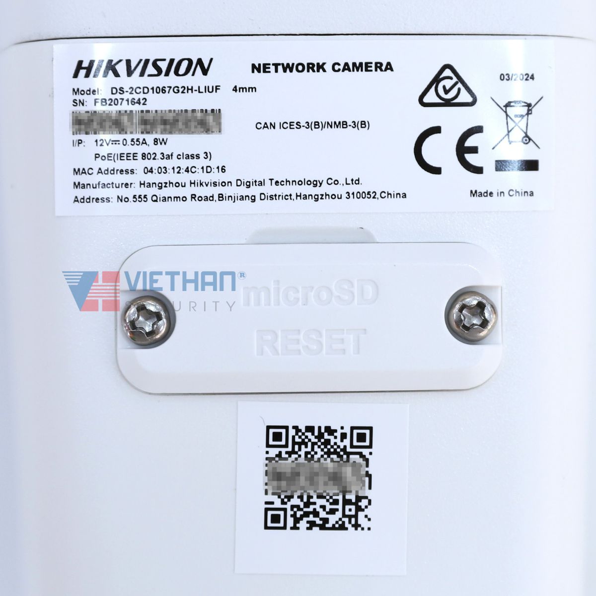 Camera thân ngoài trời IP Hikvision DS-2CD1067G2H-LIUF 6MP, WDR 120dB, hồng ngoại 30m