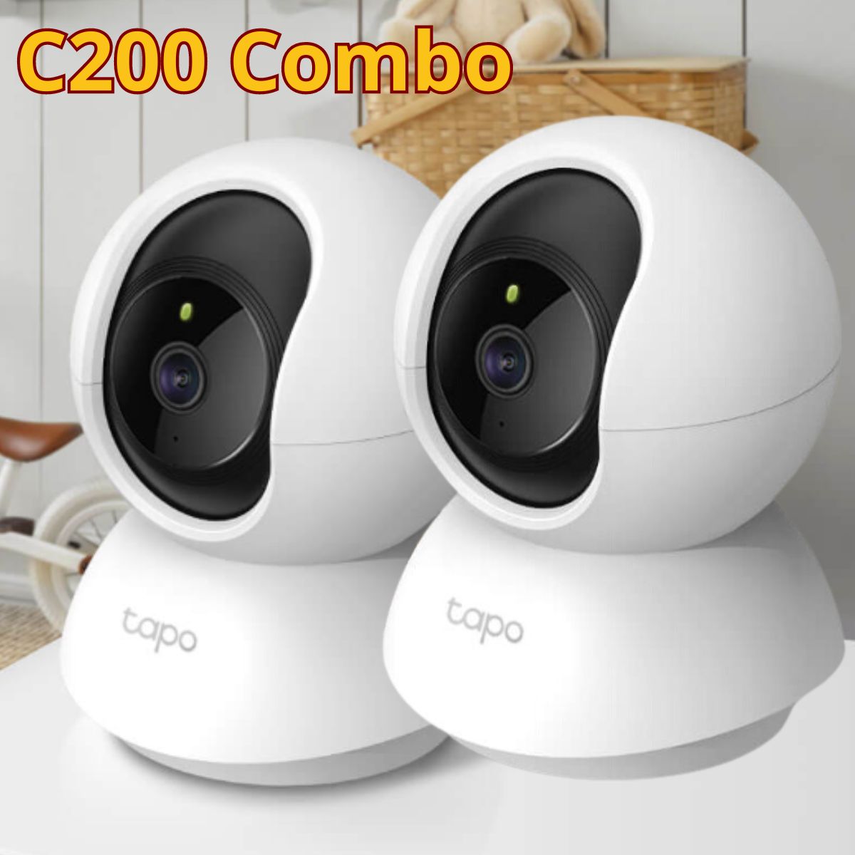 Combo 2 camera wifi 2MP 1080P TP-Link Tapo C200P2 phát hiện chuyển động, đàm thoại 2 chiều