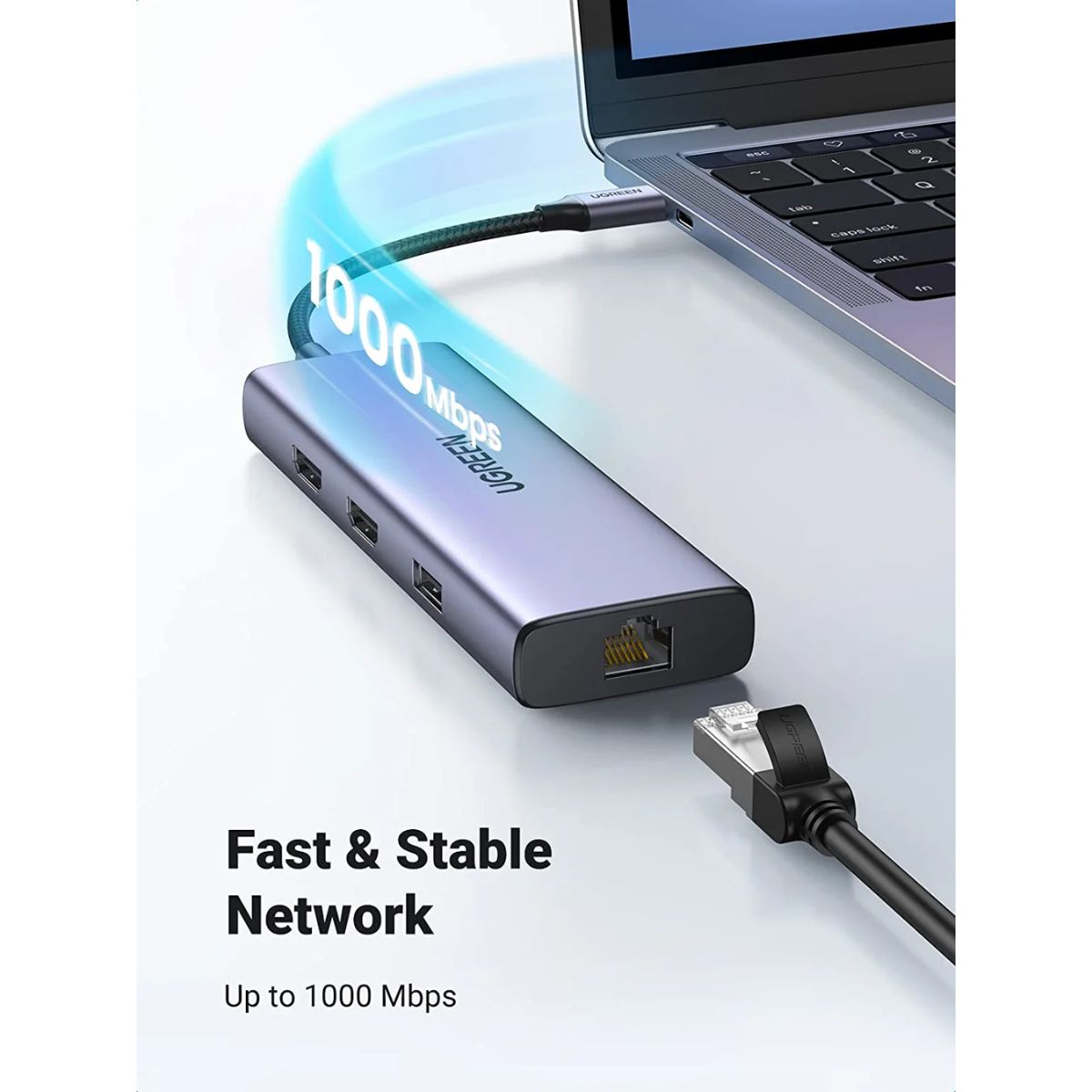 Bộ chuyển USB 9 in 1 Ugreen 90119 CM490 hỗ trợ công suất PD 60W