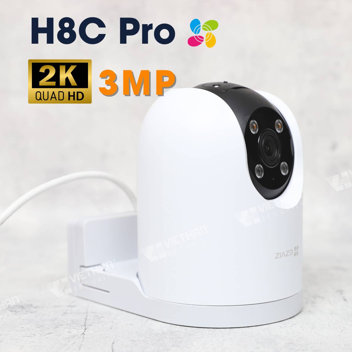 Camera Ezviz H8C Pro 2K 3MP wifi, xoay 360 độ, AI phát hiện dạng người, còi và đèn, âm thanh 2 chiều