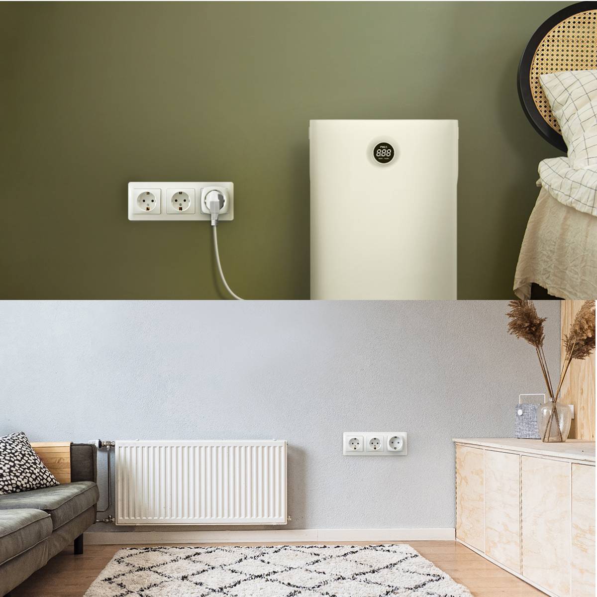 Ổ cắm điện thông minh Ezviz T30-10B-EU điều khiển từ xa bằng giọng nói, hỗ trợ Wifi 2.4Ghz, chịu lửa 750°C, tiết kiệm năng lượng