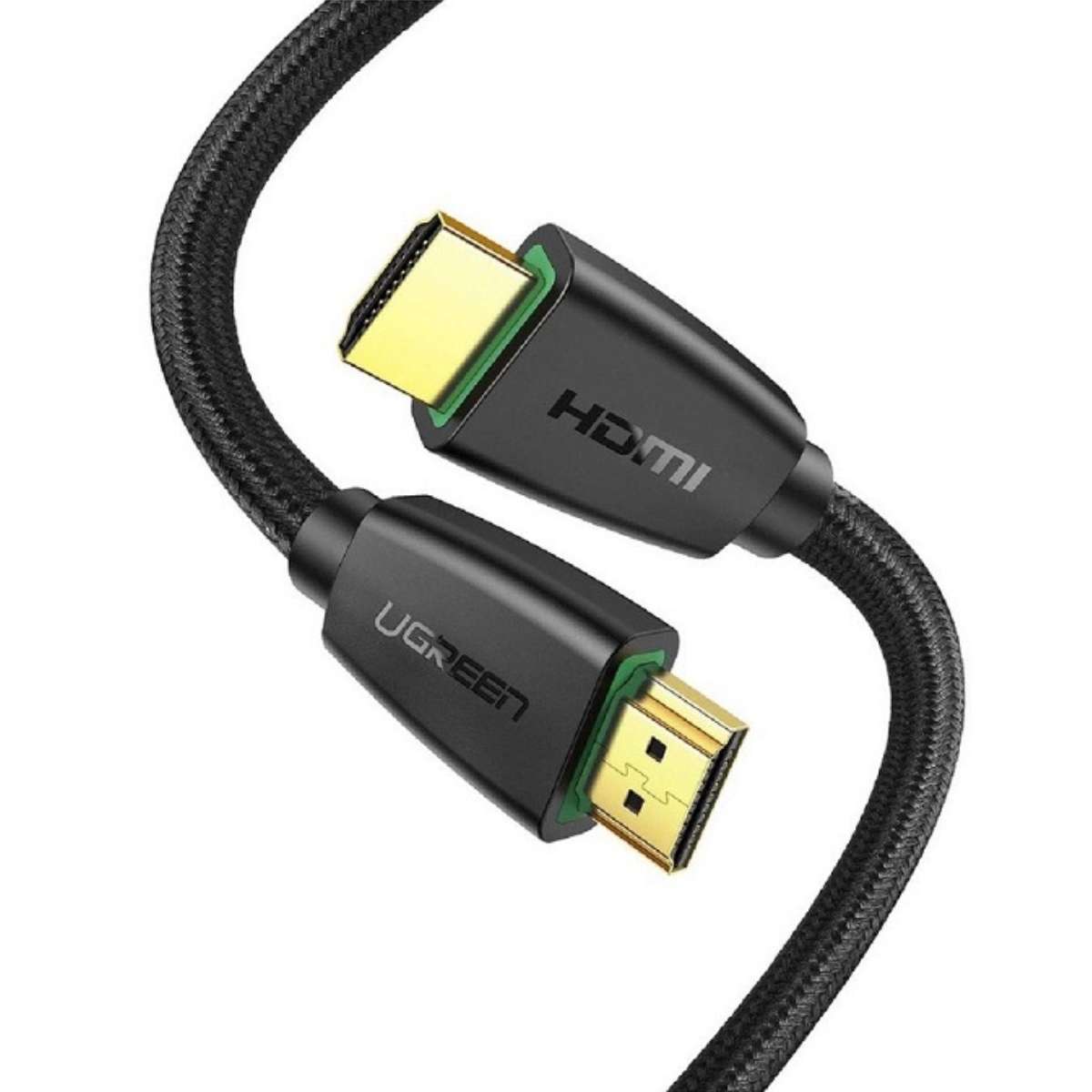 Cáp HDMI 2M Ugreen 40410 hỗ trợ phân giải 4K@60Hz/3D/HDTV, mạ vàng 24K, băng thông 18Gbps.