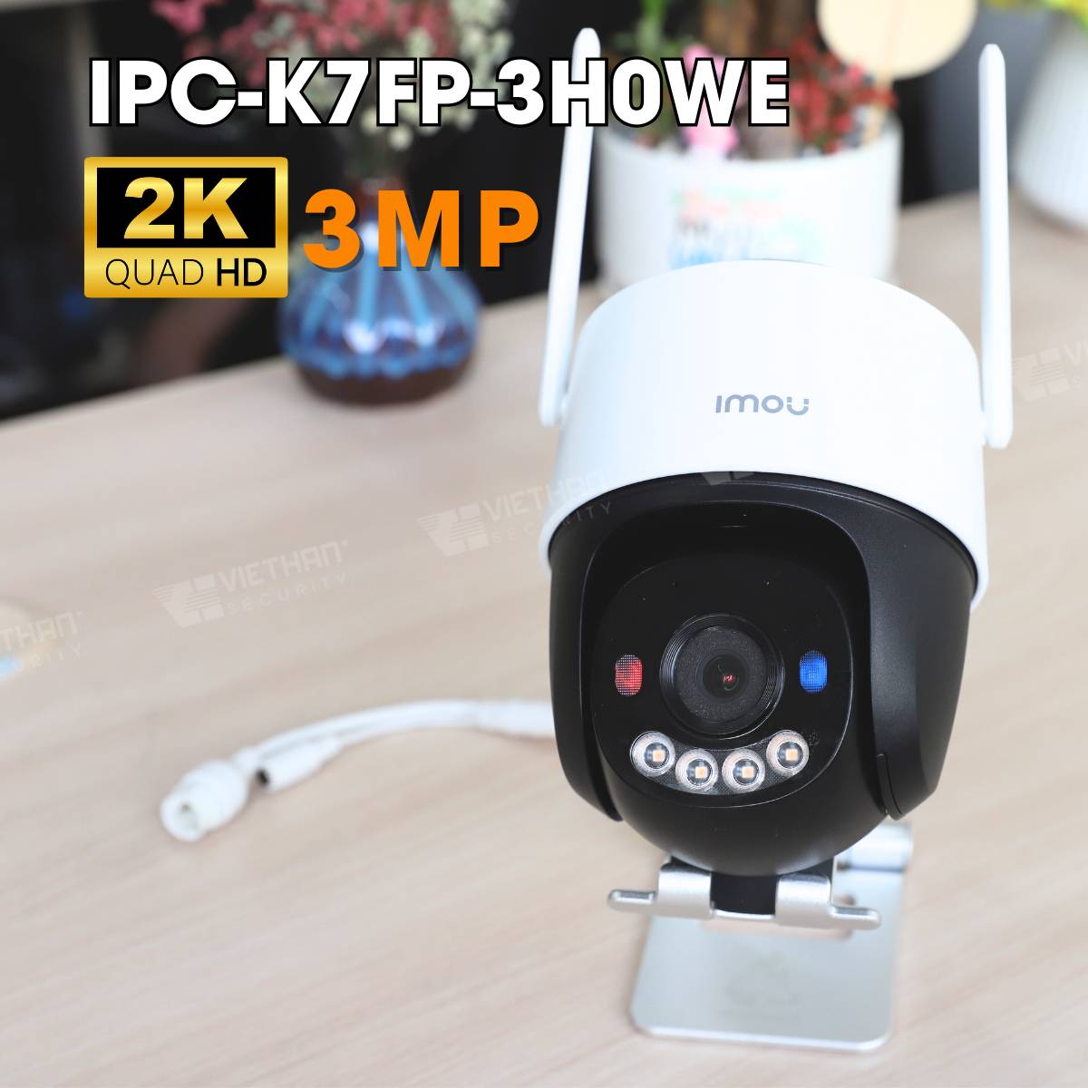 Camera Cruiser SC IMOU IPC-K7FP-3H0WE 2K 3MP, đèn cảnh báo xanh + đỏ, đàm thoại 2 chiều, hồng ngoại thông minh 20m