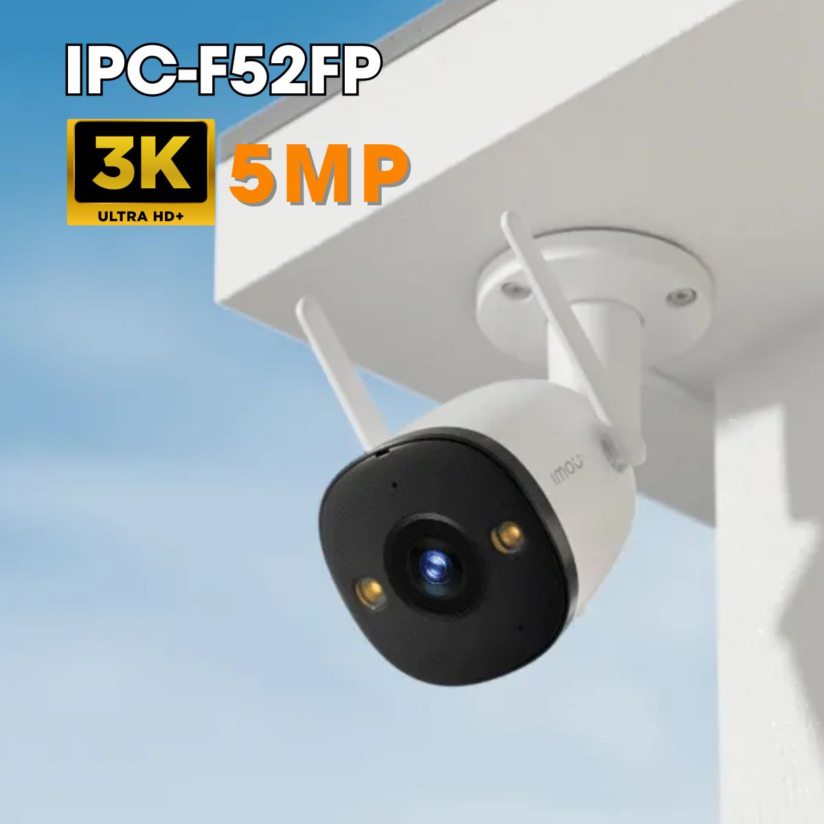 Camera ngoài trời Full Color IMOU IPC-F52FP 3K 5MP phát hiện dạng người, đèn báo, tích hợp mic, IP67, hồng ngoại 30m