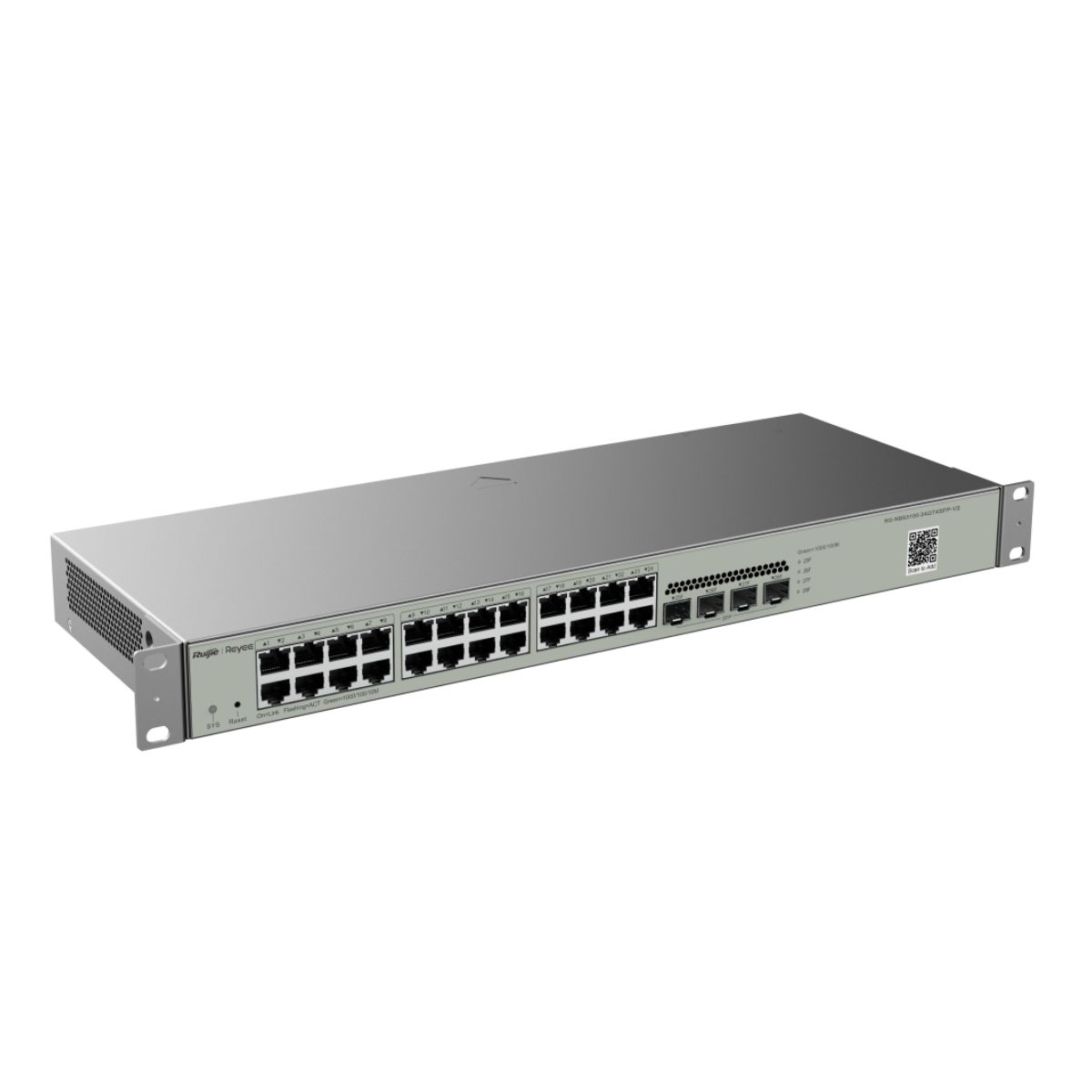 Thiết bị chuyển mạch Switch layer 2 Reyee RG-NBS3100-24GT4SFP-V2 24 cổng 10/100/1000BASE-T, 4 cổng SFP BASE-X, 56Gbps