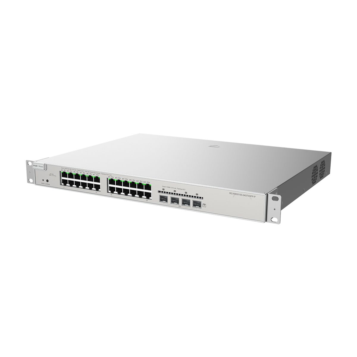 Switch PoE+ 24 cổng Layer 3 Reyee RG-NBS5100-24GT4SFP-P 24 cổng 10/100/1000BASE-T PoE/PoE+, 4 cổng SFP BASE-X, PoE 370W, 56Gbps