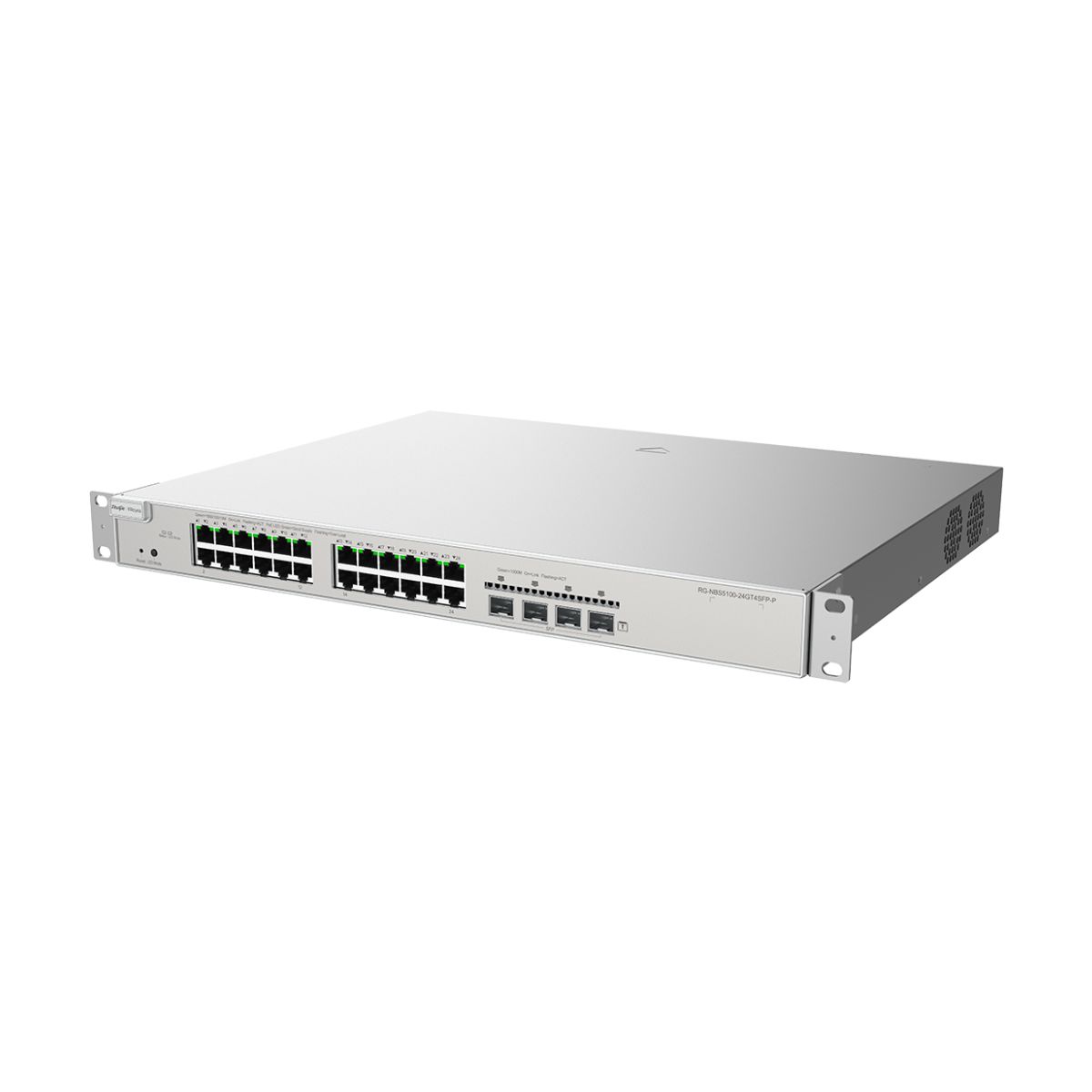 Bộ switch mạng Layer 3 Smart Managed Switch Reyee RG-NBS5200-24GT4XS-P 24 cổng 10/100/1000BASE-T PoE/PoE+, 4 cổng SFP+ 10G BASE-X, PoE 370W, 128Gbps