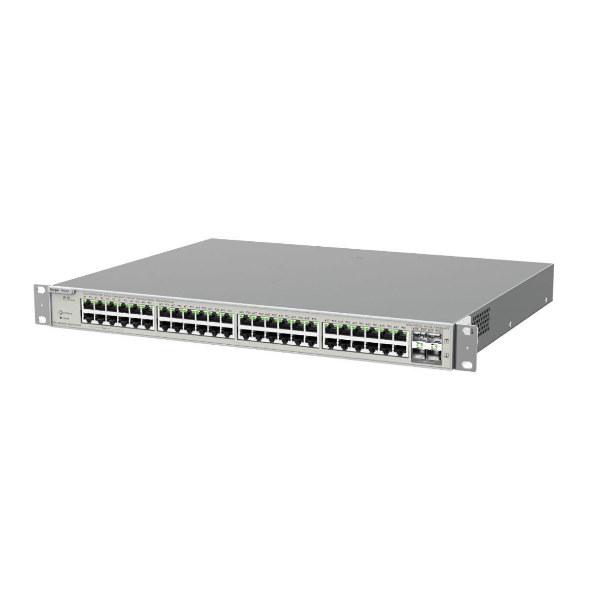 Switch Layer 3 Smart Managed Reyee PoE+ RG-NBS5200-48GT4XS-UP, 48 Cổng 10/100/1000BASE-T, 4 cổng quang 10G, PoE 740W, tốc độ 176Gbps