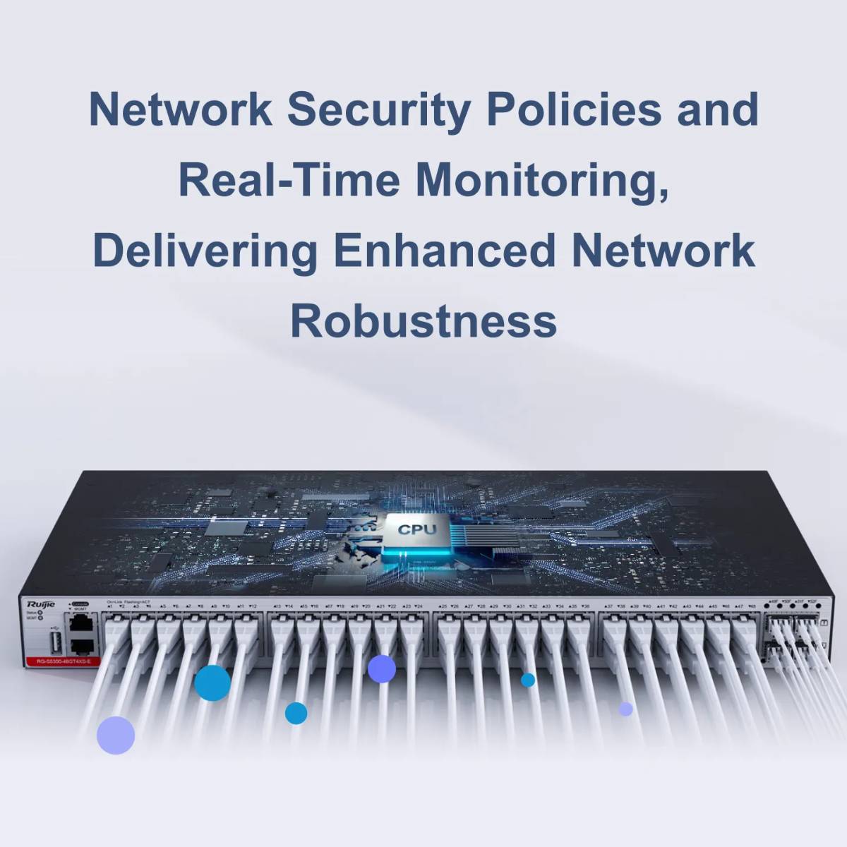 Thiết bị chuyển mạch switch 48 cổng Ruijie RG-S5300-48GT4XS-E 48 GE RJ45 PoE/PoE+, 4 cổng 10GE SFP+, tốc độ 432 Gbps