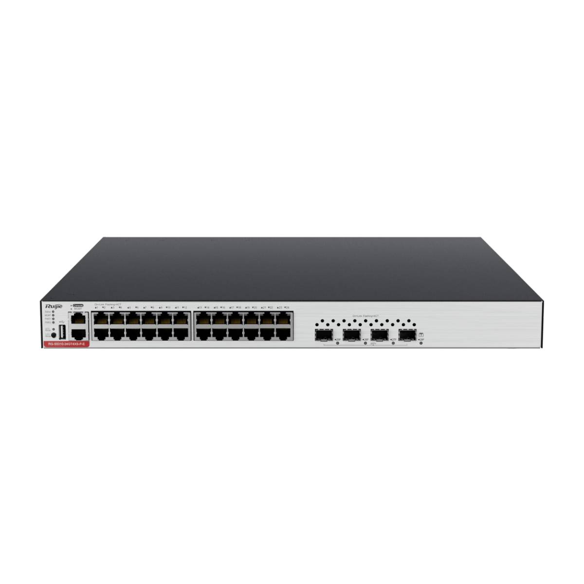 Switch 24 cổng Ruijie RG-S5310-24GT4XS-P-E 24 GE RJ45 PoE/PoE+, 4 cổng 10GE SFP+, tốc độ 3.36 Tbps, công suất PoE tối đa 1480W 