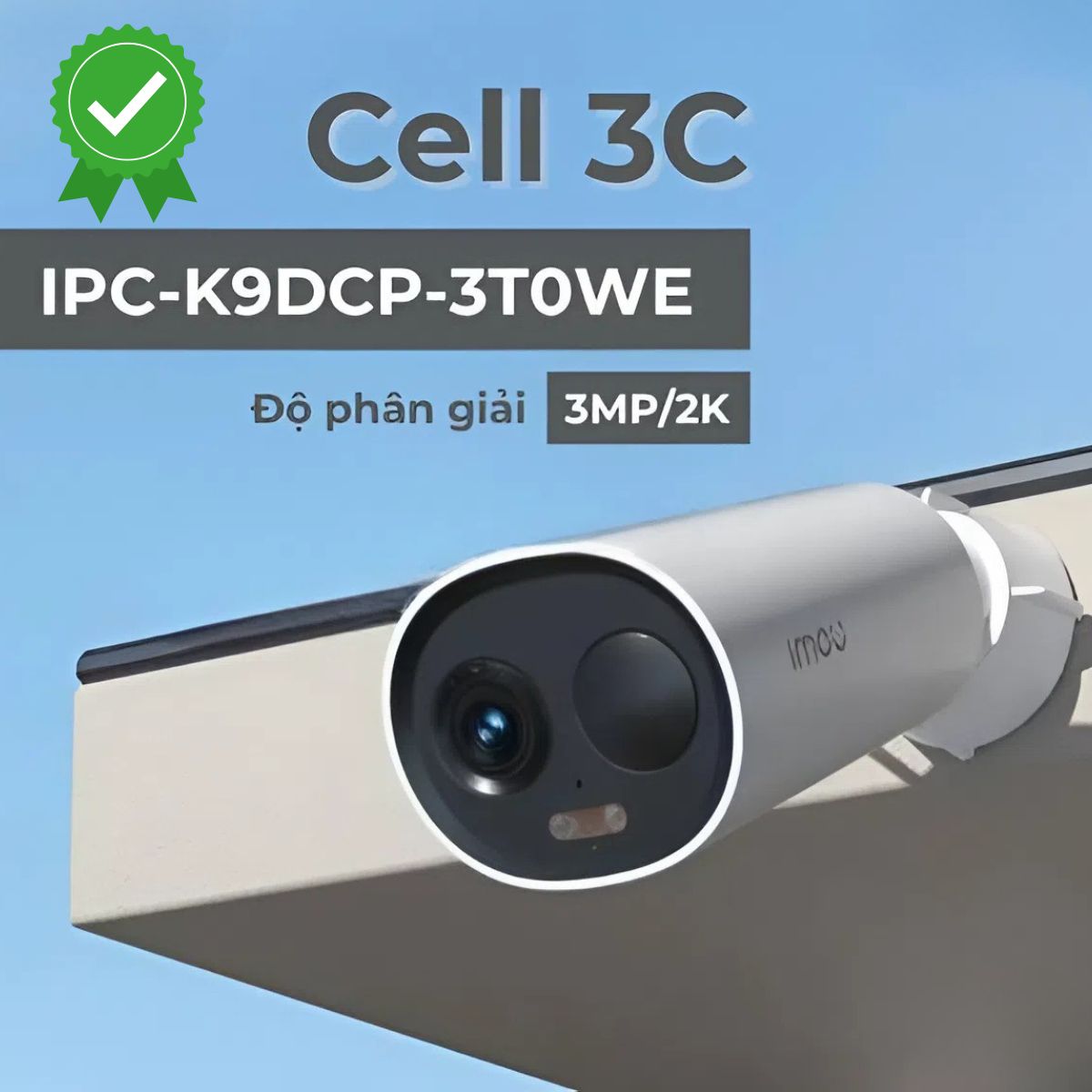 Camera pin tích hợp solar tấn pin mặt trời Cell 3C IMOU IPC-K9DCP-3T0WE 2K 3MP tích hợp mic, còi báo, đàm thoại 2 chiều