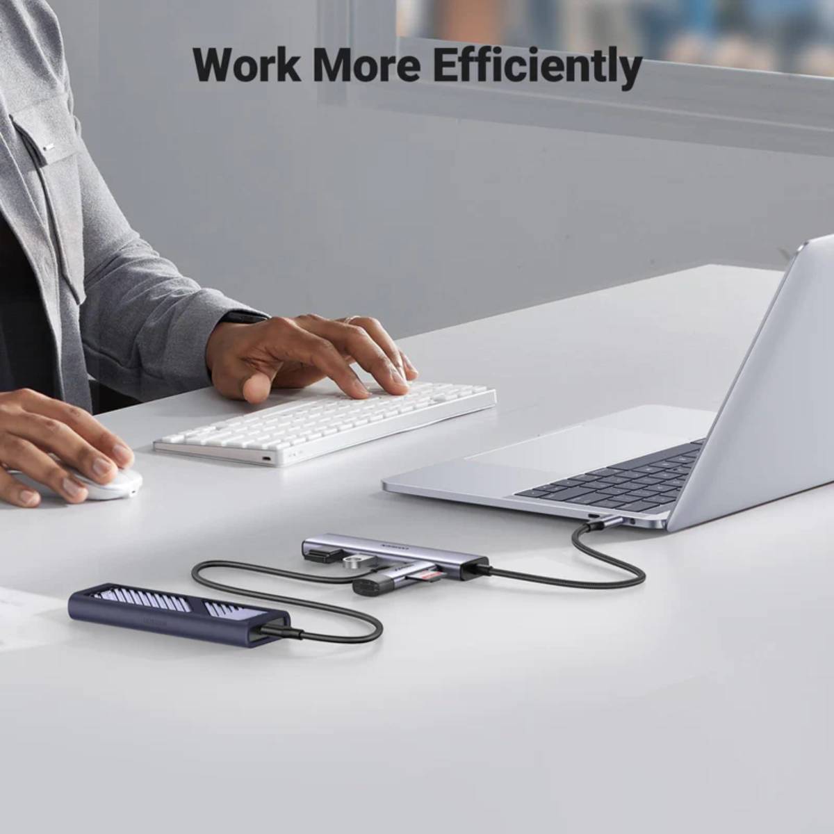 Bộ Hub chuyển đổi 4 in 1 Ugreen 15395 CM473 Type-C sang 2*USB-A 3.0 + 2*USB-C 3.0, 4K60Hz, tốc độ 10Gbps