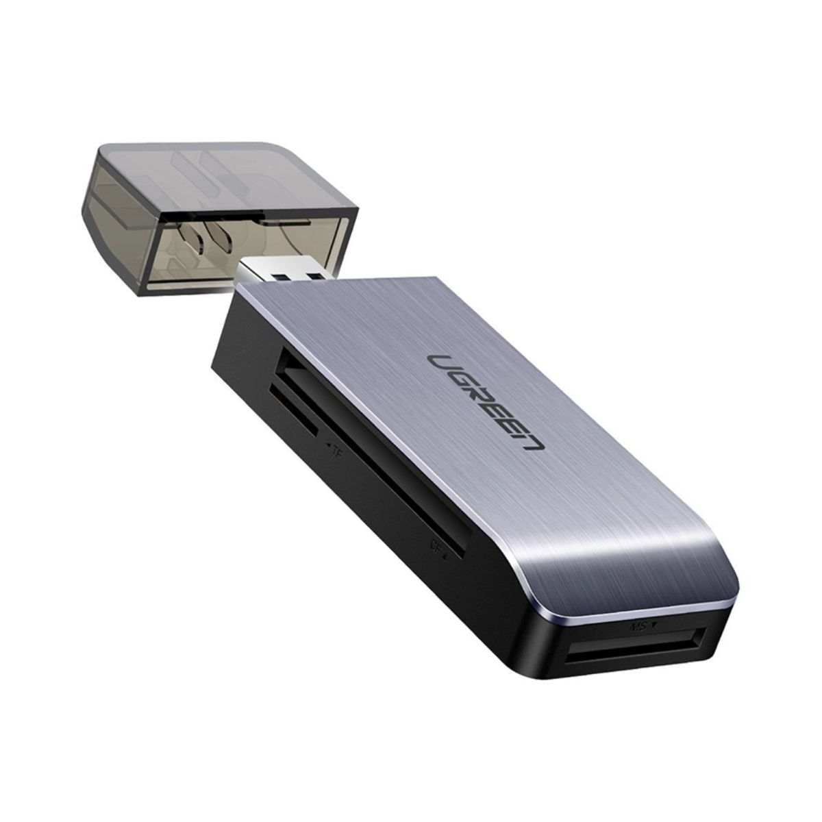 Đầu đọc thẻ USB 3.0 Ugreen 50541 CM180 hỗ trợ SD/TF/CF/MS, tốc độ truyền tải 5Gbps 