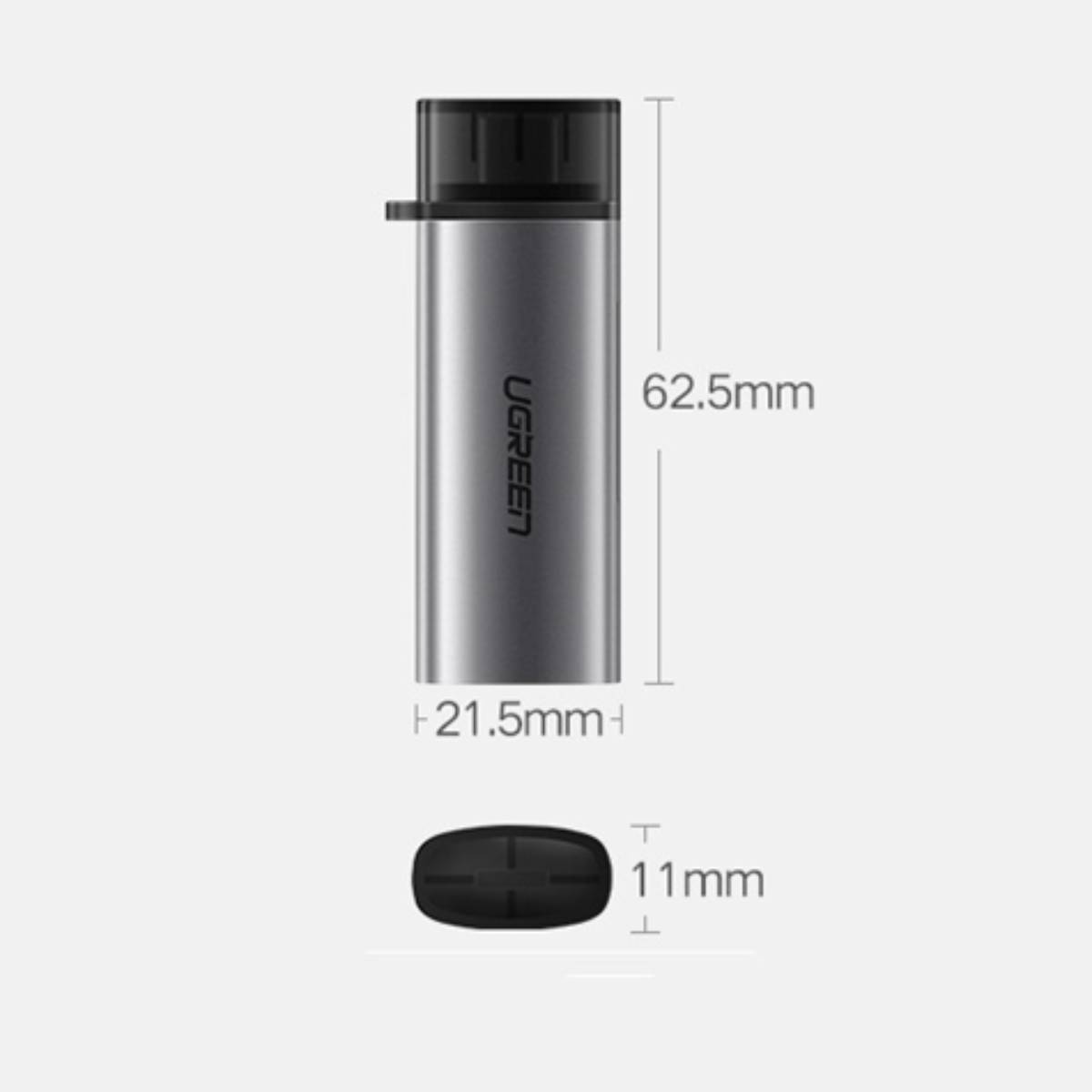Đầu đọc thẻ USB 3.1 Ugreen 50704 CM184 hỗ trợ thẻ SD/TF 2TB, tốc độ truyền 5Gbps