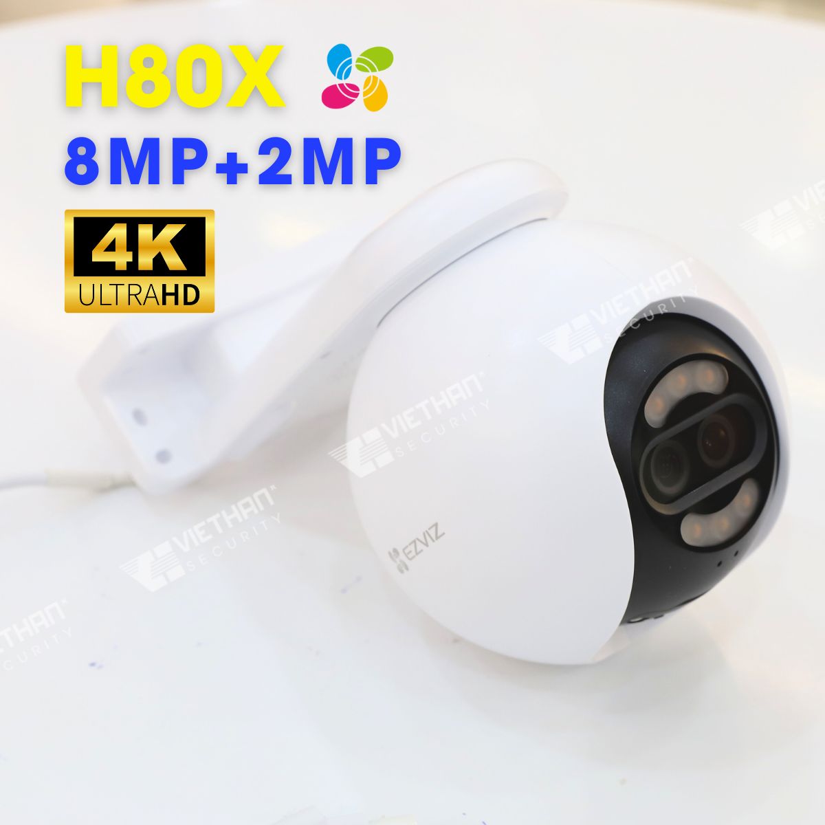 Camera Ezviz H80X 2 ống kính Dual 4K (8MP+2MP), màu ban đêm, khẩu độ lớn F1.0, 4mm