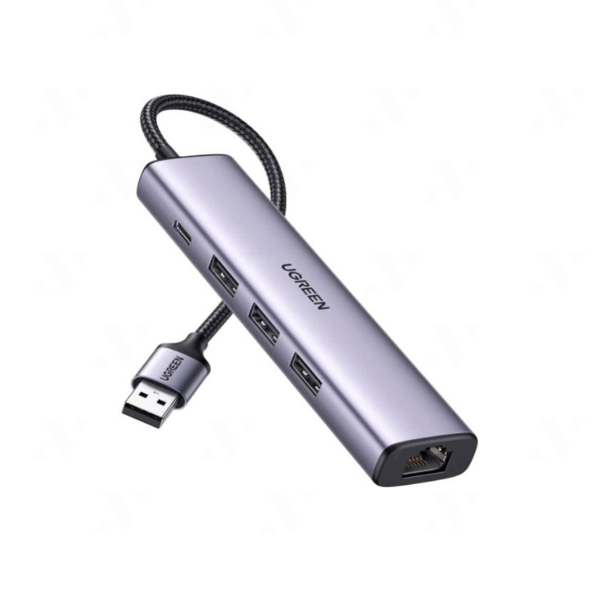 Hub chuyển đổi 5 in 1 Ugreen 60554 CM475 3*USB 3.0 + LAN + USB-C, tốc độ 5Gbps, 5V/2A, vỏ nhôm tản nhiệt