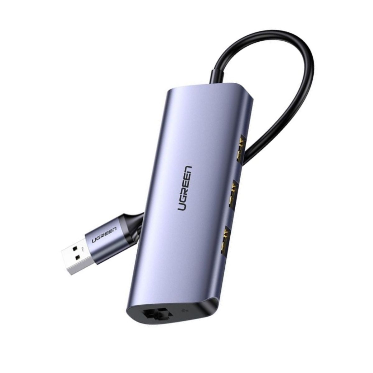 Bộ chia USB Ugreen 60719 CM266 USB 3.0 to 3*USB 3.0 + LAN 1000Mbps, tốc độ 5Gbps, hỗ trợ nguồn 5V