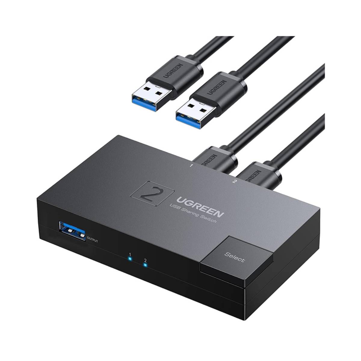 Bộ chuyển đổi KVM 2 in 1 Ugreen 15149 CM618 USB to USB, tốc độ 5Gbps, kèm 2 sợi cáp 1.5M