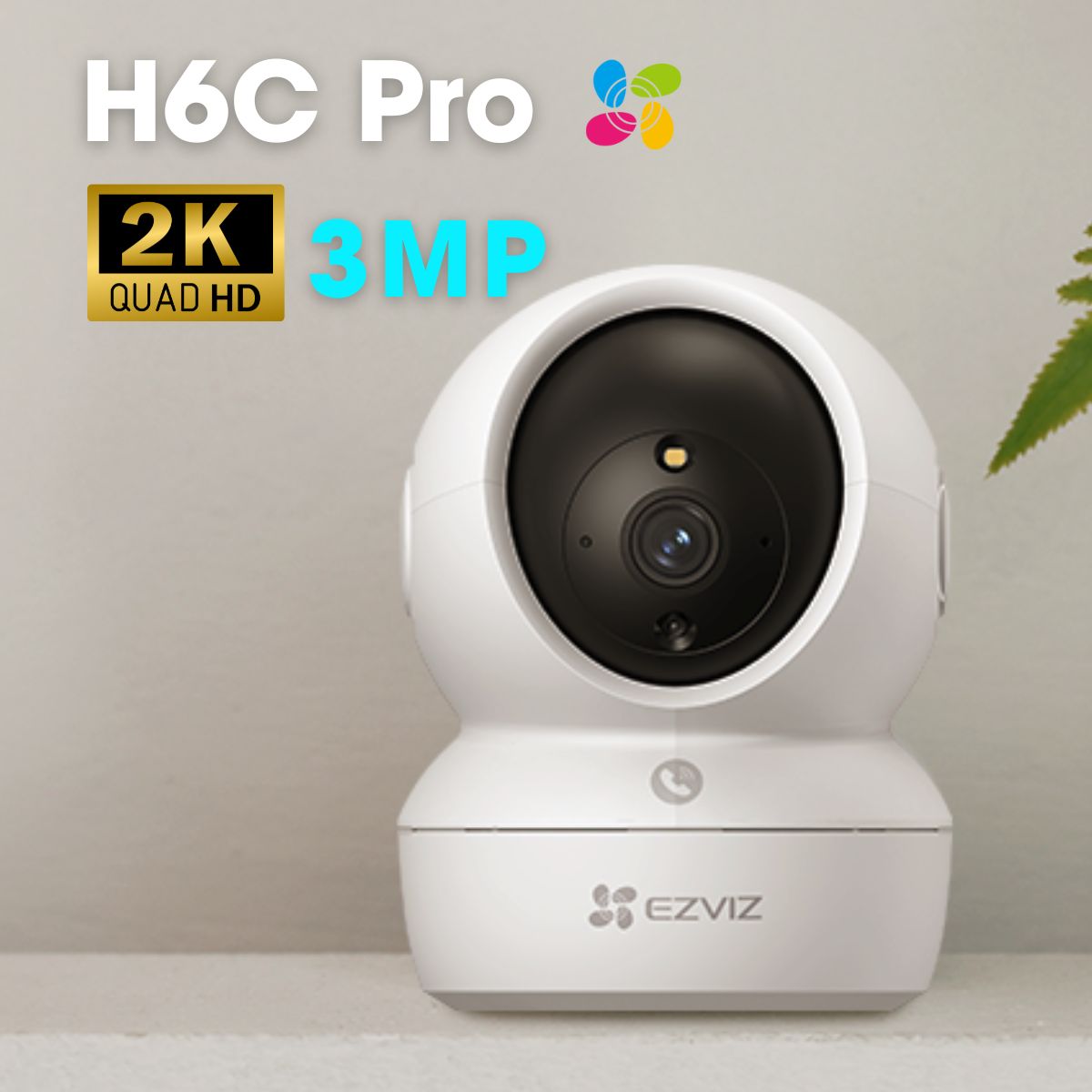 Camera Ezviz H6C Pro 2K 3MP wifi, nút call gọi điện cảm ứng, 360 độ