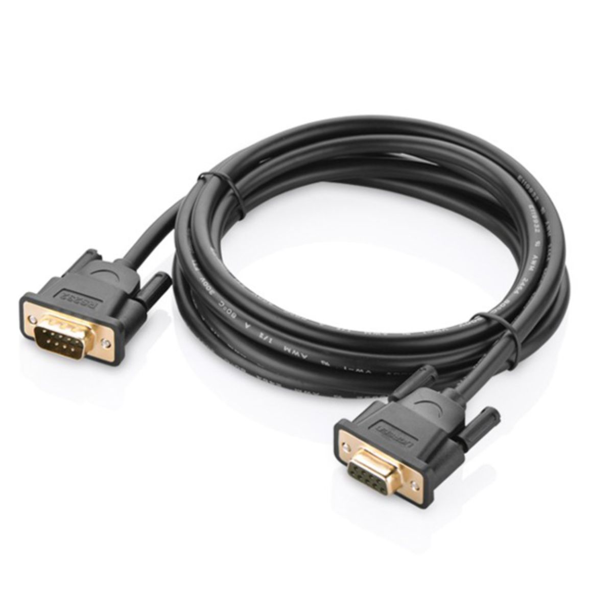Cáp cổng 1.5m Com to Com Ugreen 20145 DB101 đầu mạ vàng 24K, 30 AWG