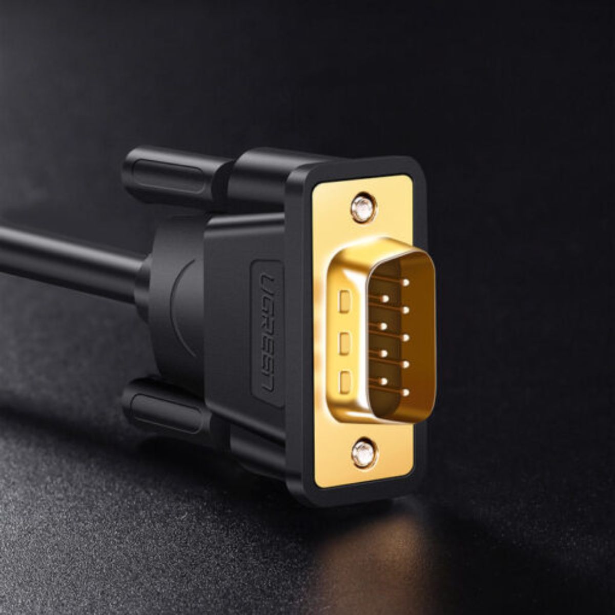 Cáp cổng 1.5m Com to Com Ugreen 20145 DB101 đầu mạ vàng 24K, 30 AWG