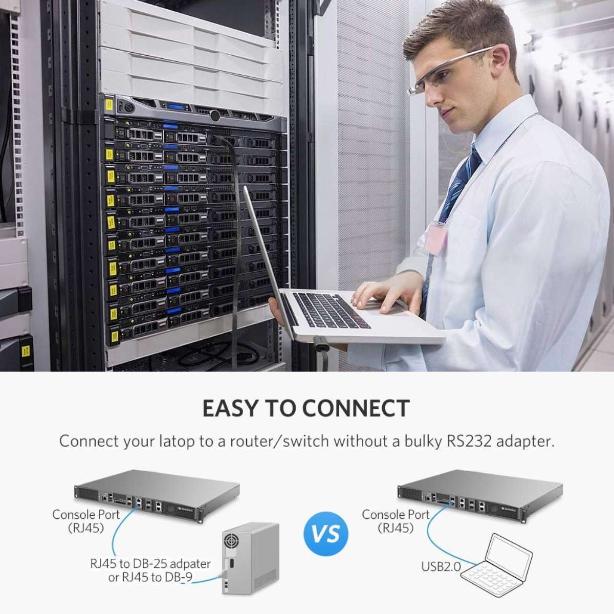 Cáp lập trình Console USB sang RJ45 FTDI dài 3M cho server, switch, hub Cisco Ugreen 60813 cao cấp