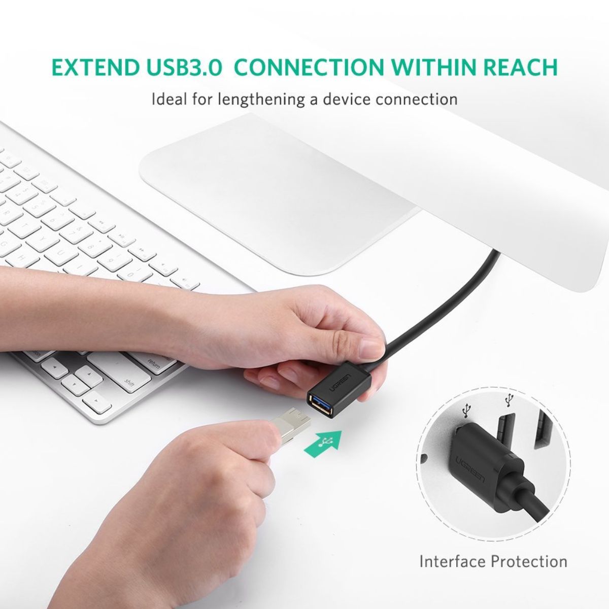 Cáp nối dài USB 3.0 1M âm dương Ugreen 10368