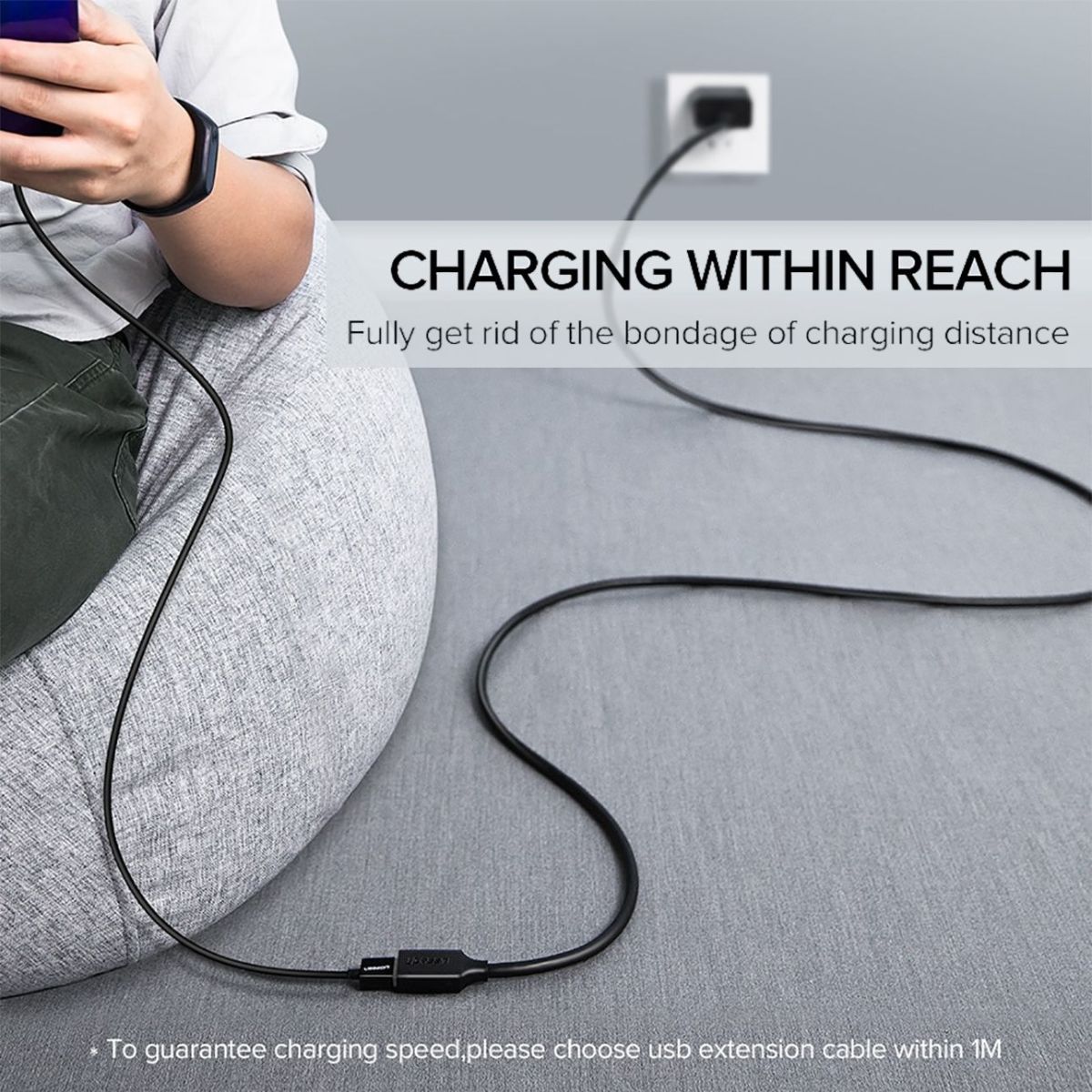 Cáp nối dài USB 3.0 dài 1,5m âm dương Ugreen 30126 chính hãng