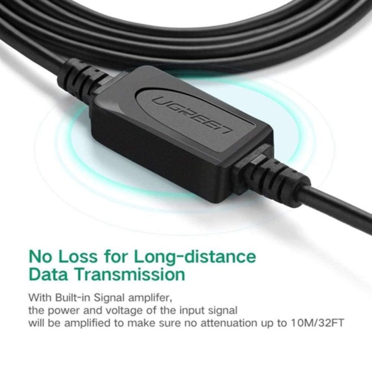 Cáp máy in USB 15m chính hãng Ugreen 10362 có IC khuếch đại