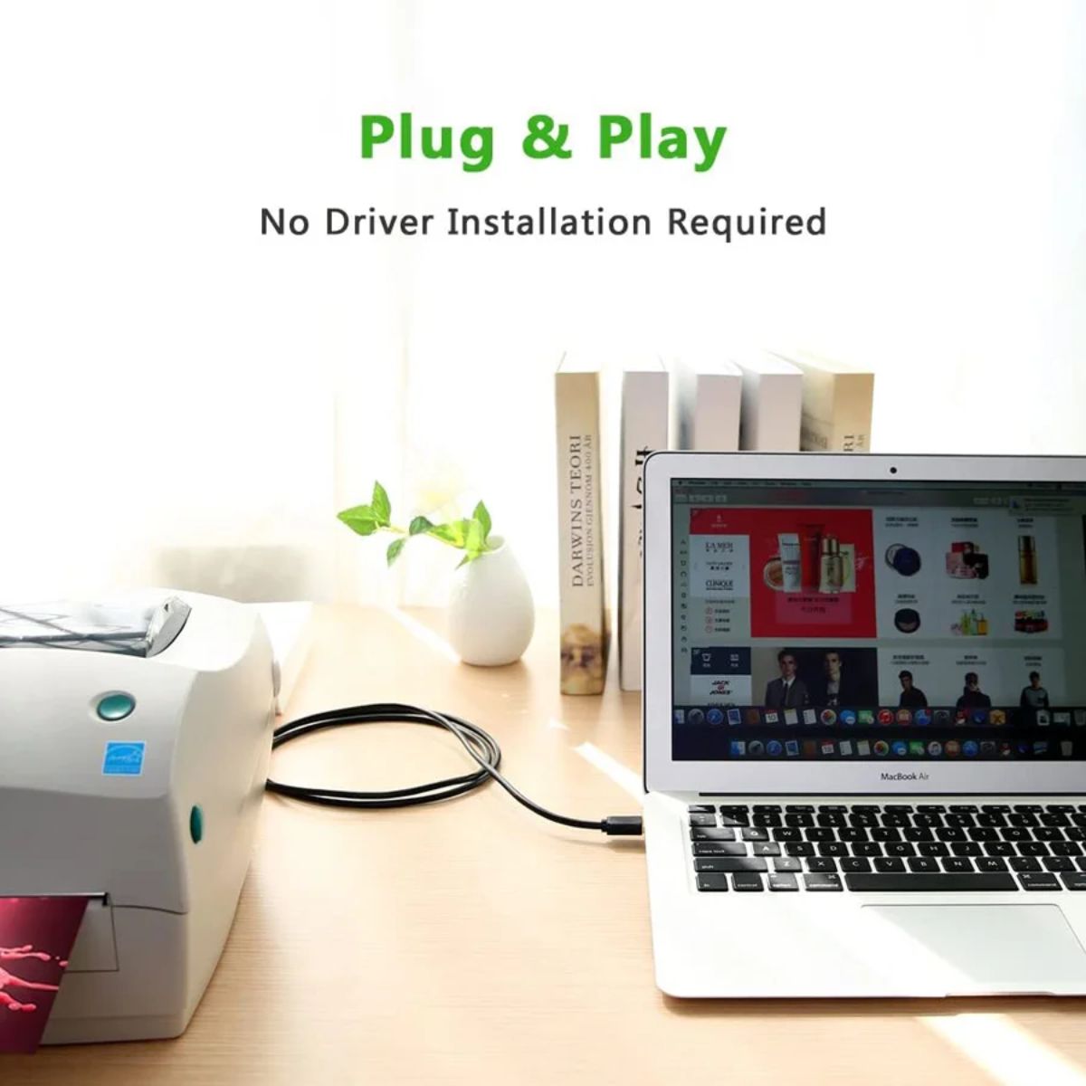 Cáp USB 3.0 AM to BM dài 2M máy in Ugreen 10372 chính hãng