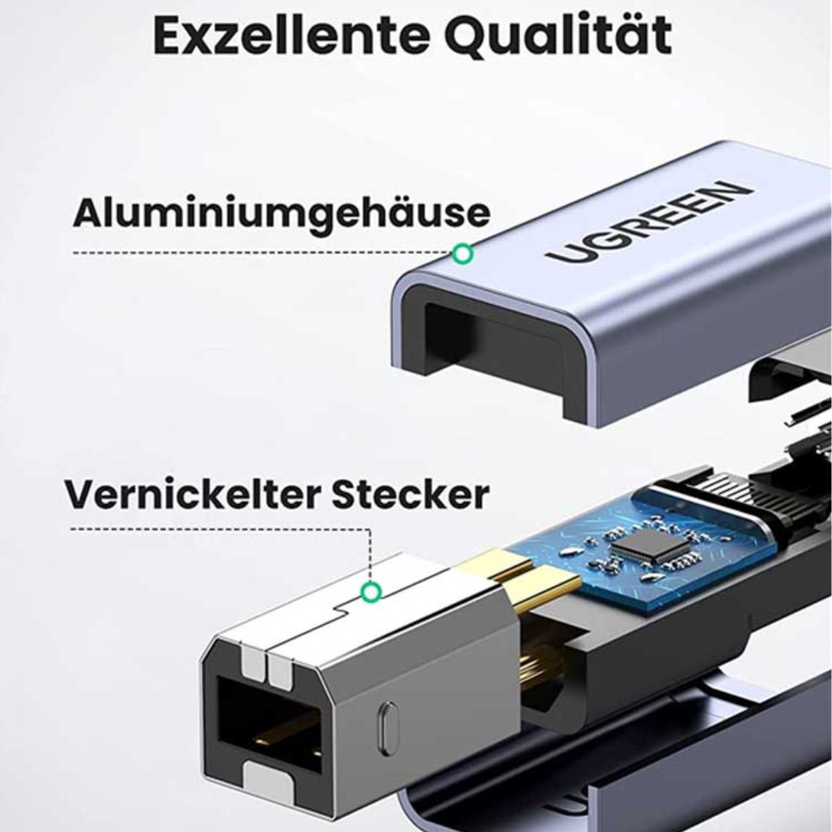 Đầu chuyển đổi USB Type-C âm sang USB Type-B dương máy in Ugreen 20120 cao cấp