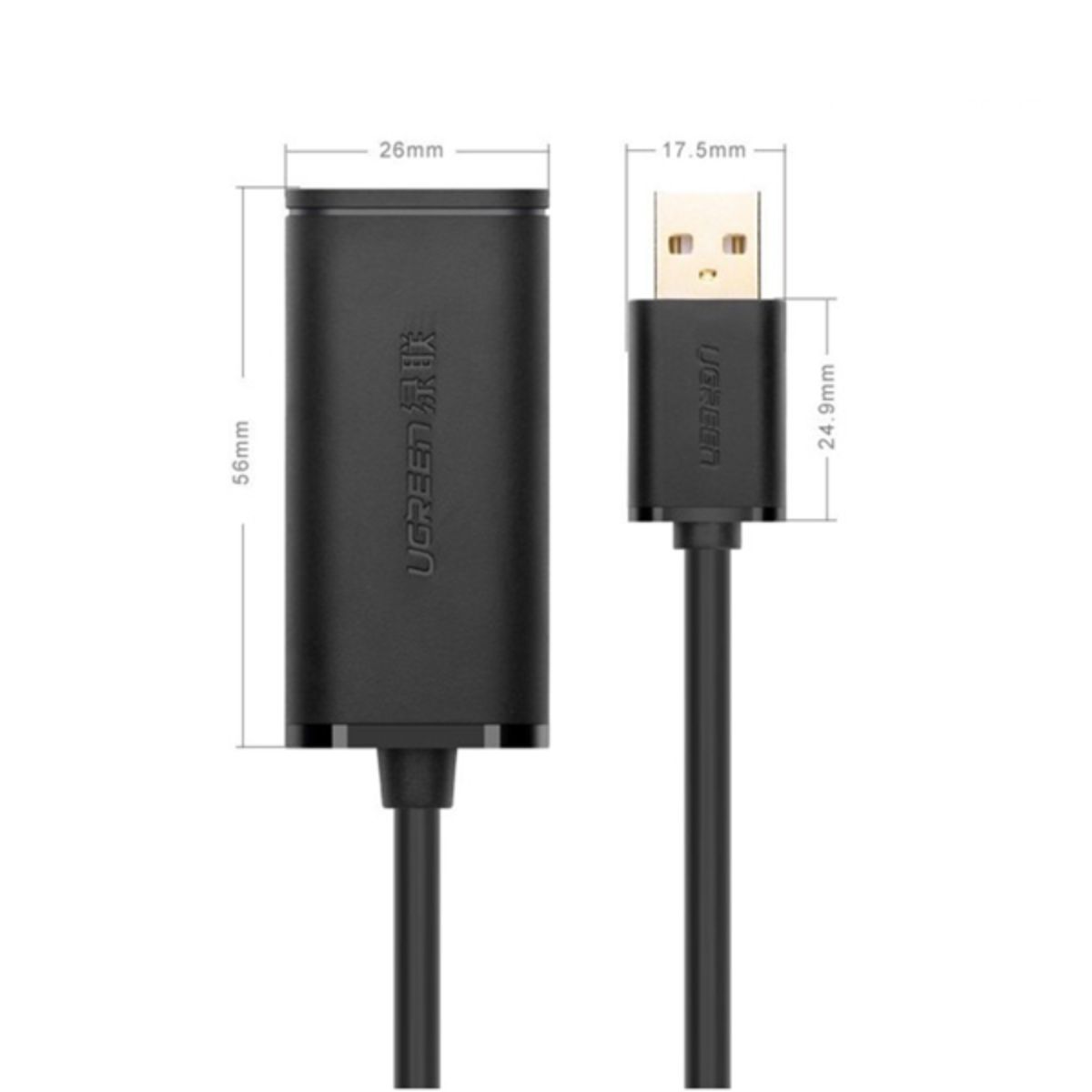 Cáp USB nối dài 30m có chíp khuếch đại chính hãng Ugreen 10326