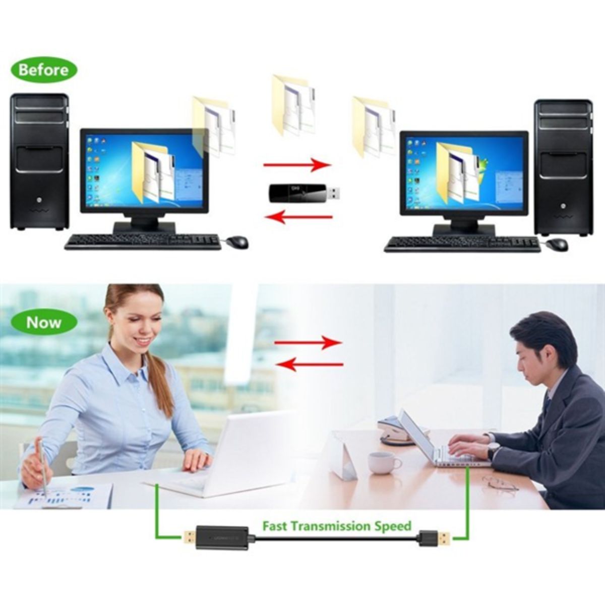 Cáp USB 2.0 Data Link dài 2m chính hãng Ugreen 20233 cao cấp