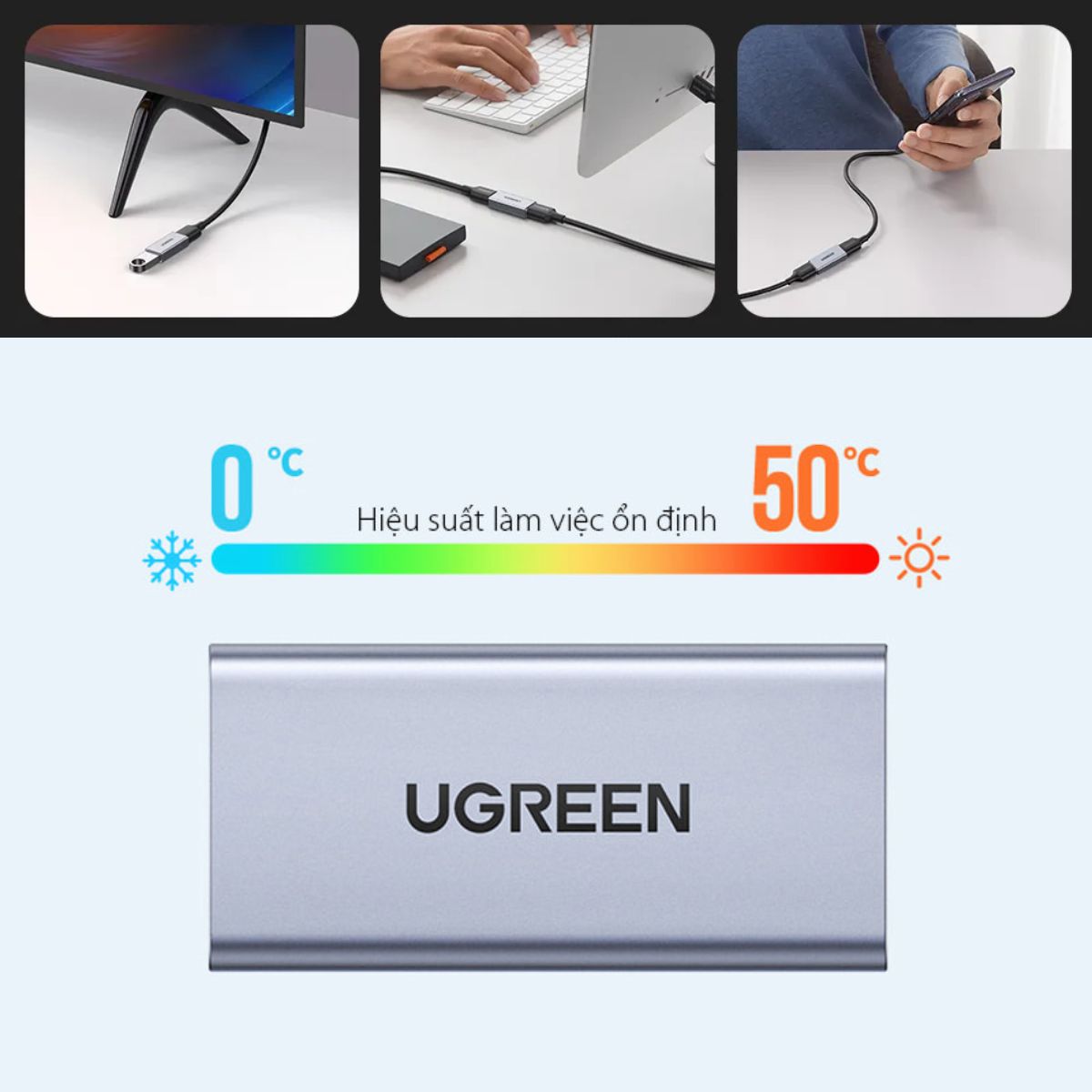 Đầu nối USB 3.0 female/female vỏ nhôm Ugreen 20119 cao cấp